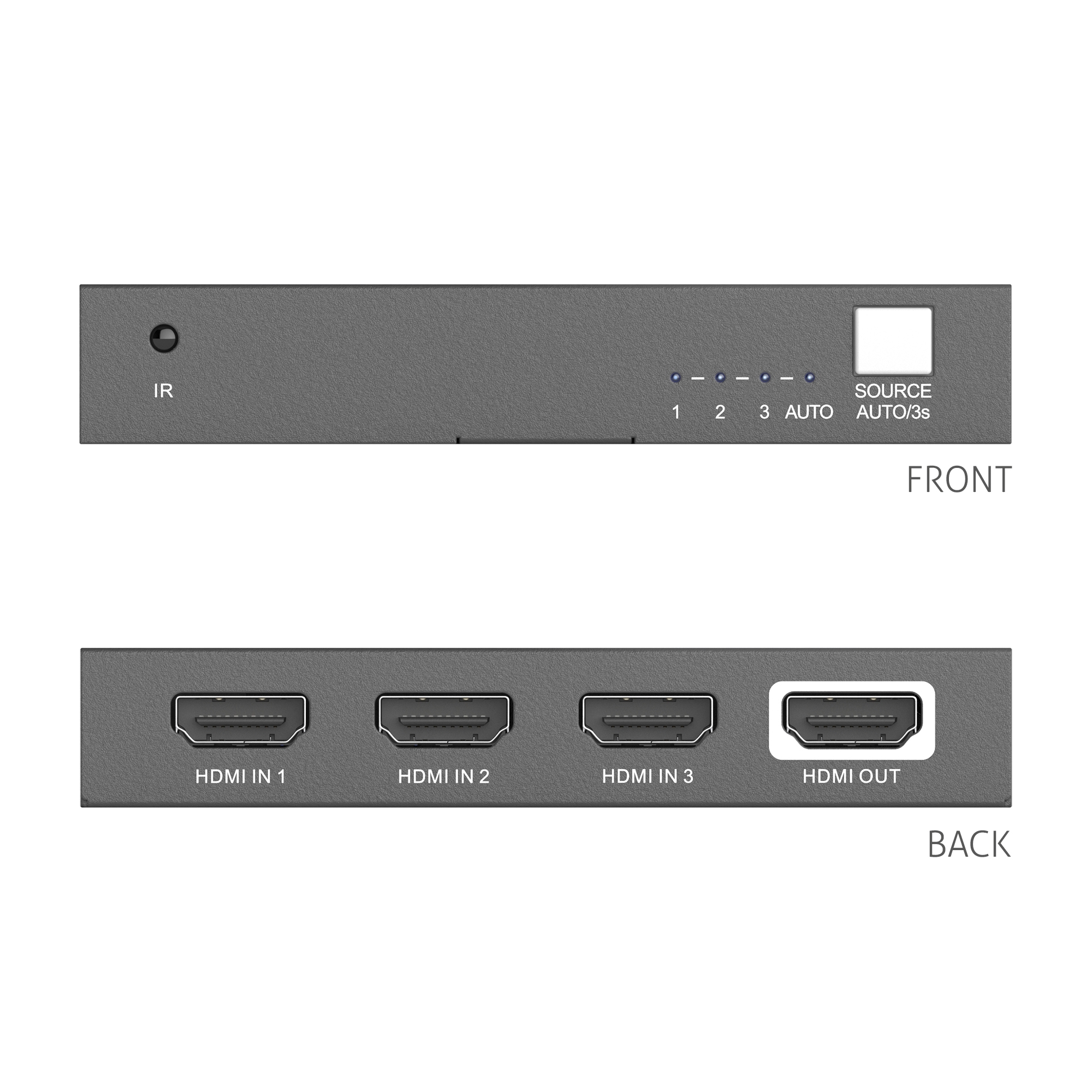 Коммутатор PureLink PT-SW-HD3A (HDMI 3x1), 4K(60Hz 4:4:4), Auto-Switching, IR